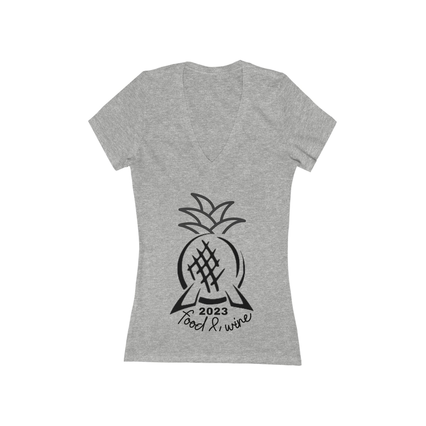 Pineapple Epcot Food and Wine Women's Jersey Short Sleeve Deep V-Neck Tee