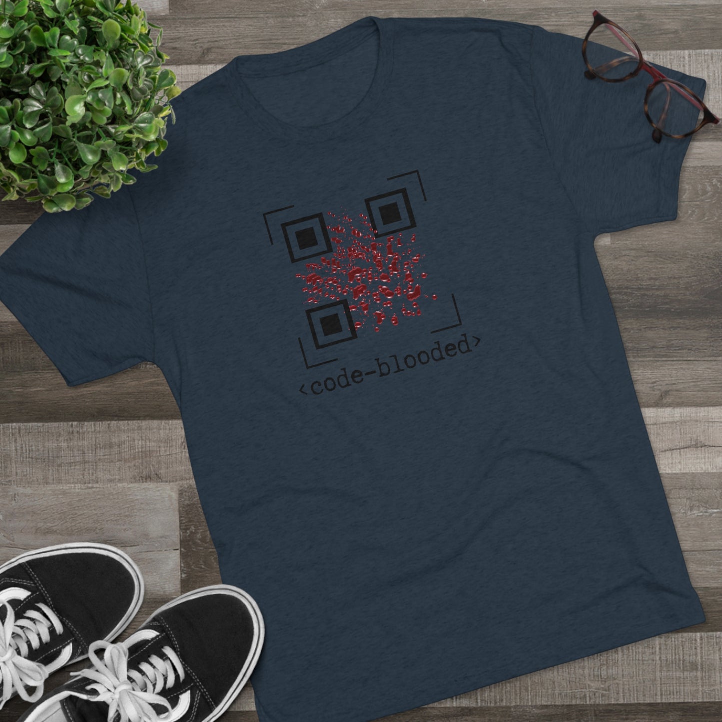 Code Blooded QR Unisex Tri-Blend Crew Tee