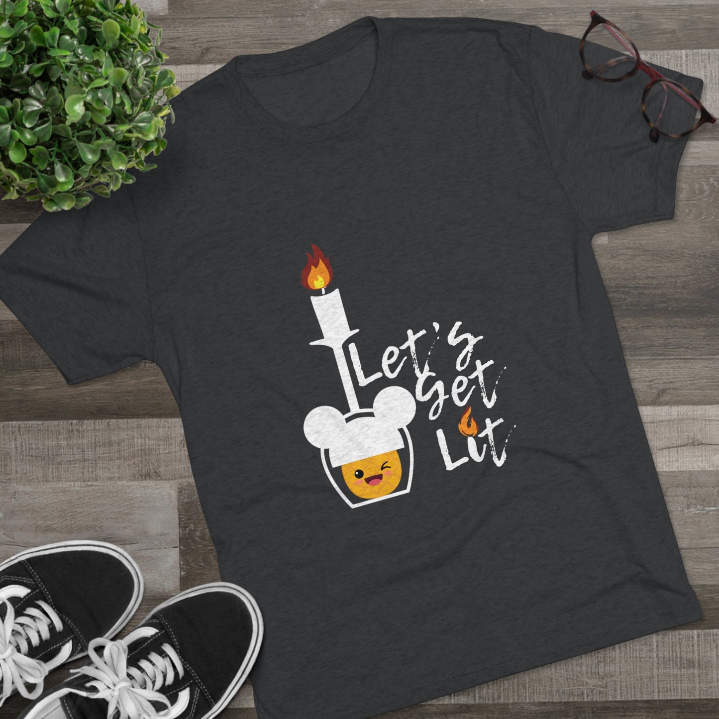 Lets Get Lit Pineapple Crew Unisex Tri-Blend Crew Tee