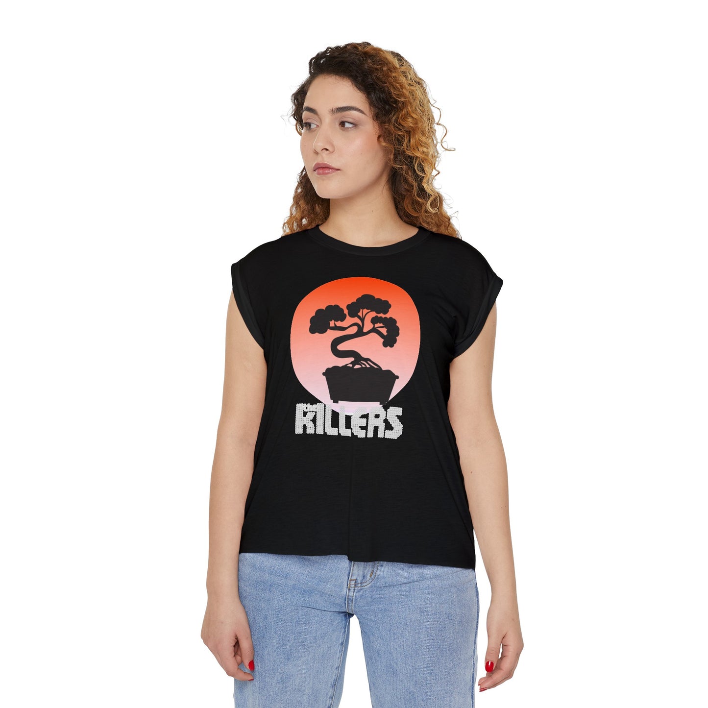 The Killers Women’s Flowy Rolled Cuffs Muscle Tee