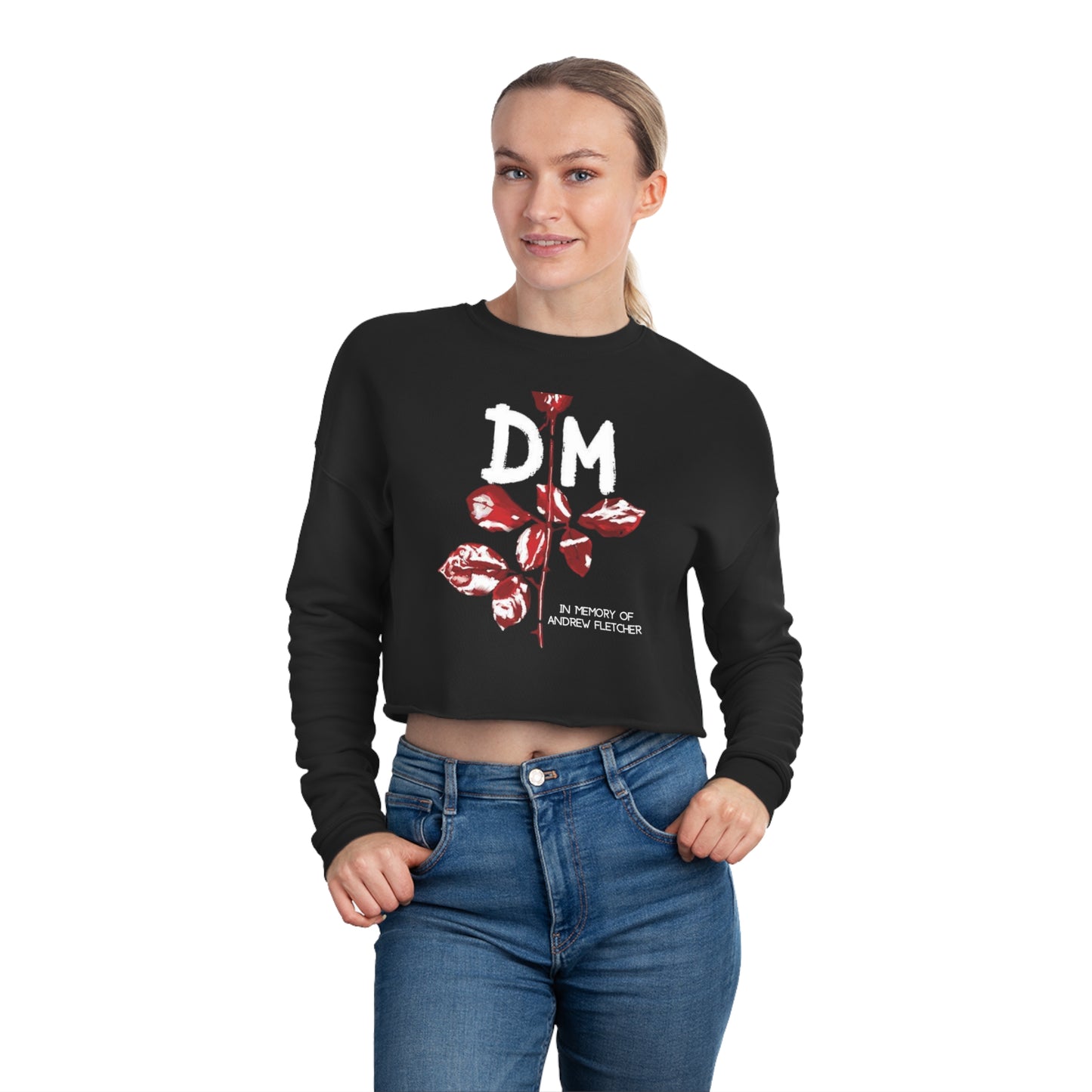 DM Crying Rosa In Memory of Fletcher Women's Cropped Sweatshirt