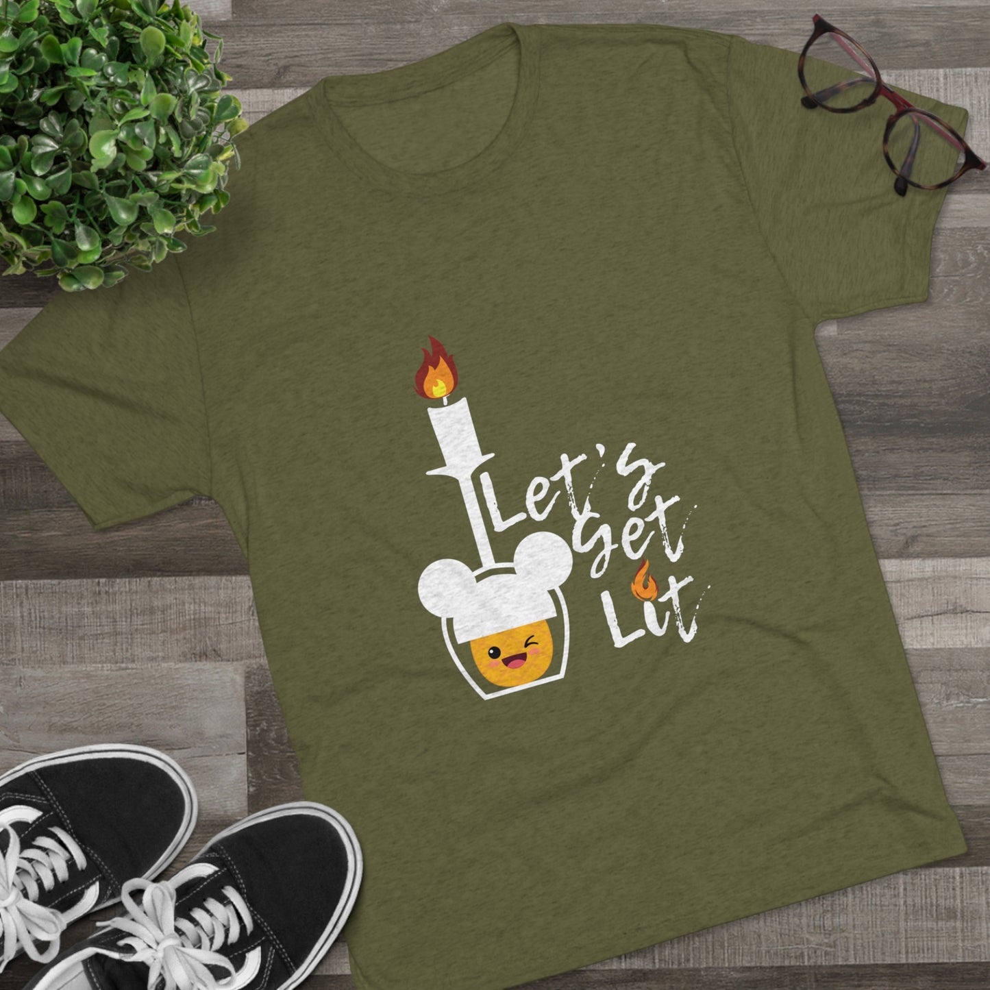 Lets Get Lit Pineapple Crew Unisex Tri-Blend Crew Tee