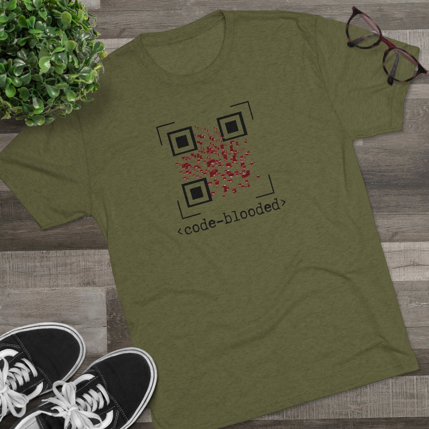 Code Blooded QR Unisex Tri-Blend Crew Tee