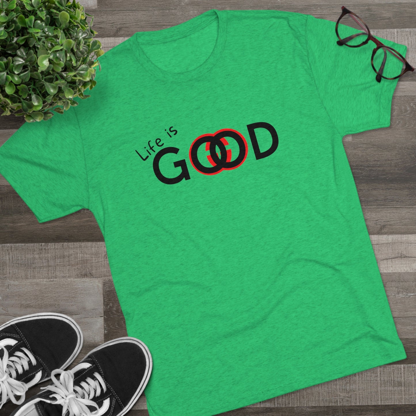 Life is Good Men Shirt Unisex Tri-Blend Crew Tee