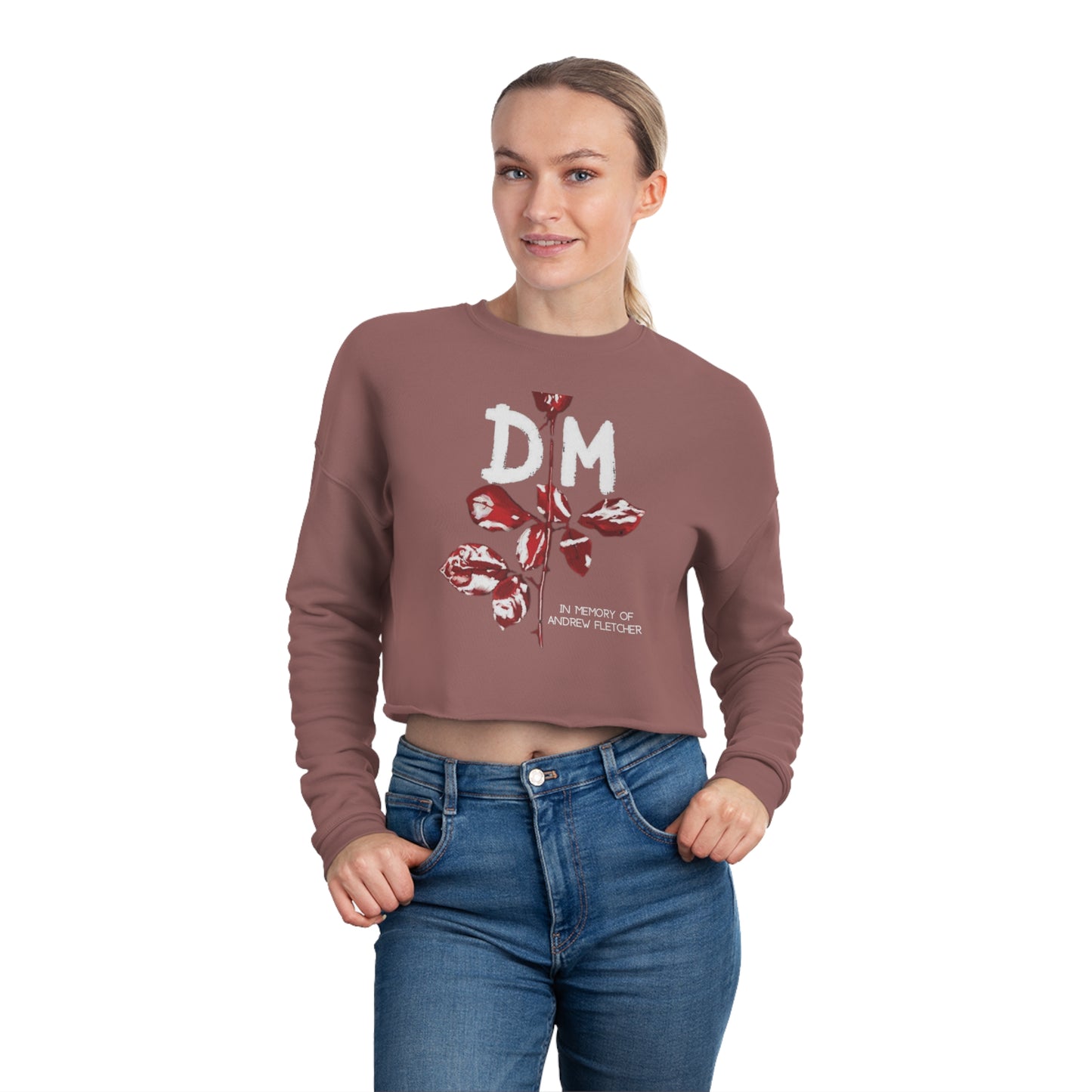 DM Crying Rosa In Memory of Fletcher Women's Cropped Sweatshirt