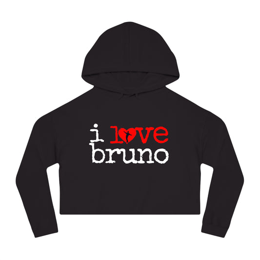 i love bruno Women’s Cropped Hooded Sweatshirt