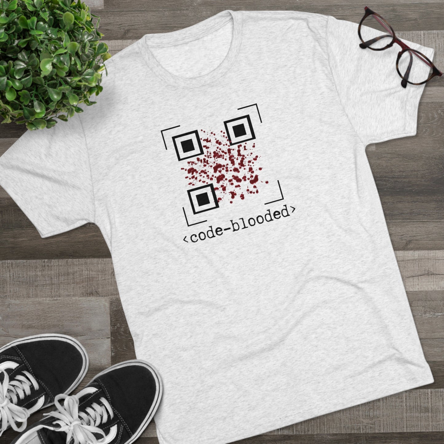 Code Blooded QR Unisex Tri-Blend Crew Tee