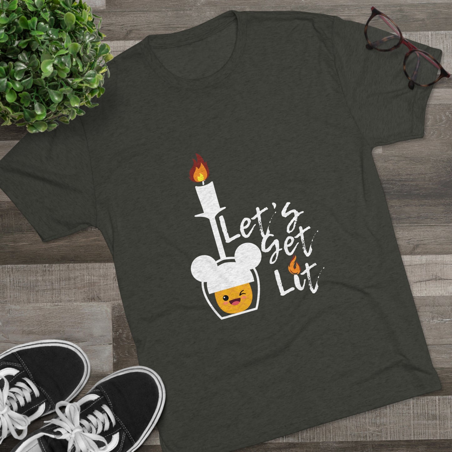 Lets Get Lit Pineapple Crew Unisex Tri-Blend Crew Tee