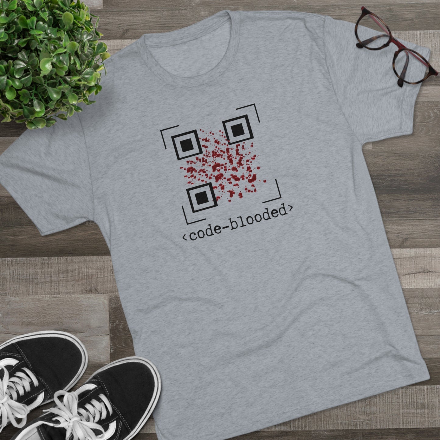 Code Blooded QR Unisex Tri-Blend Crew Tee