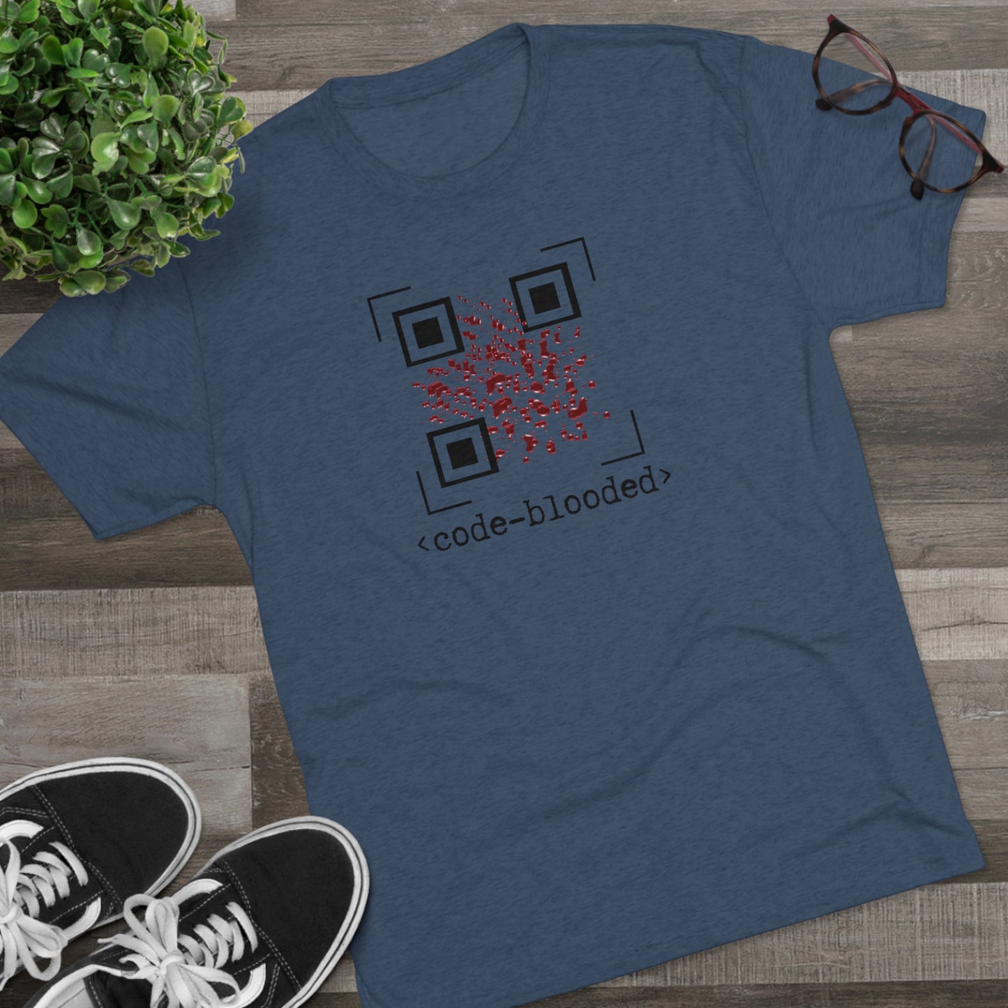 Code Blooded QR Unisex Tri-Blend Crew Tee