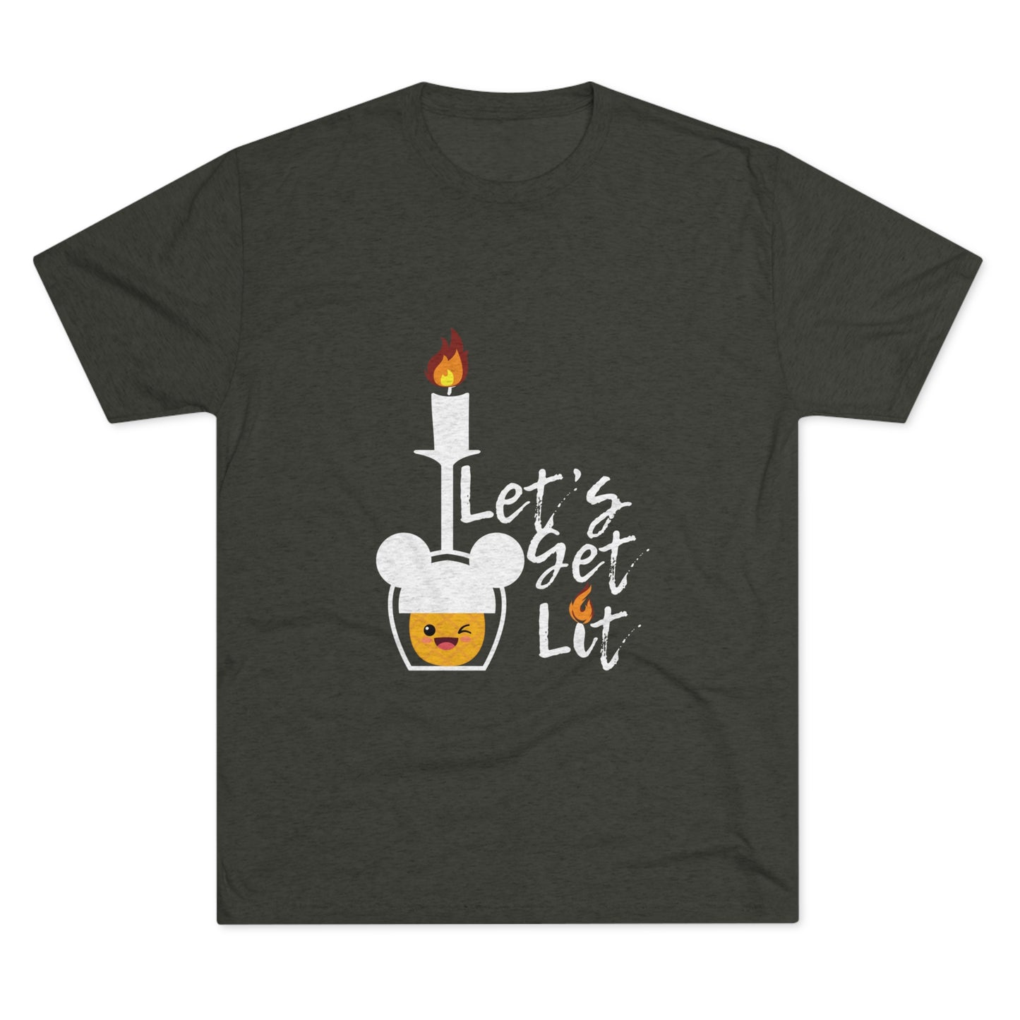 Lets Get Lit Pineapple Crew Unisex Tri-Blend Crew Tee