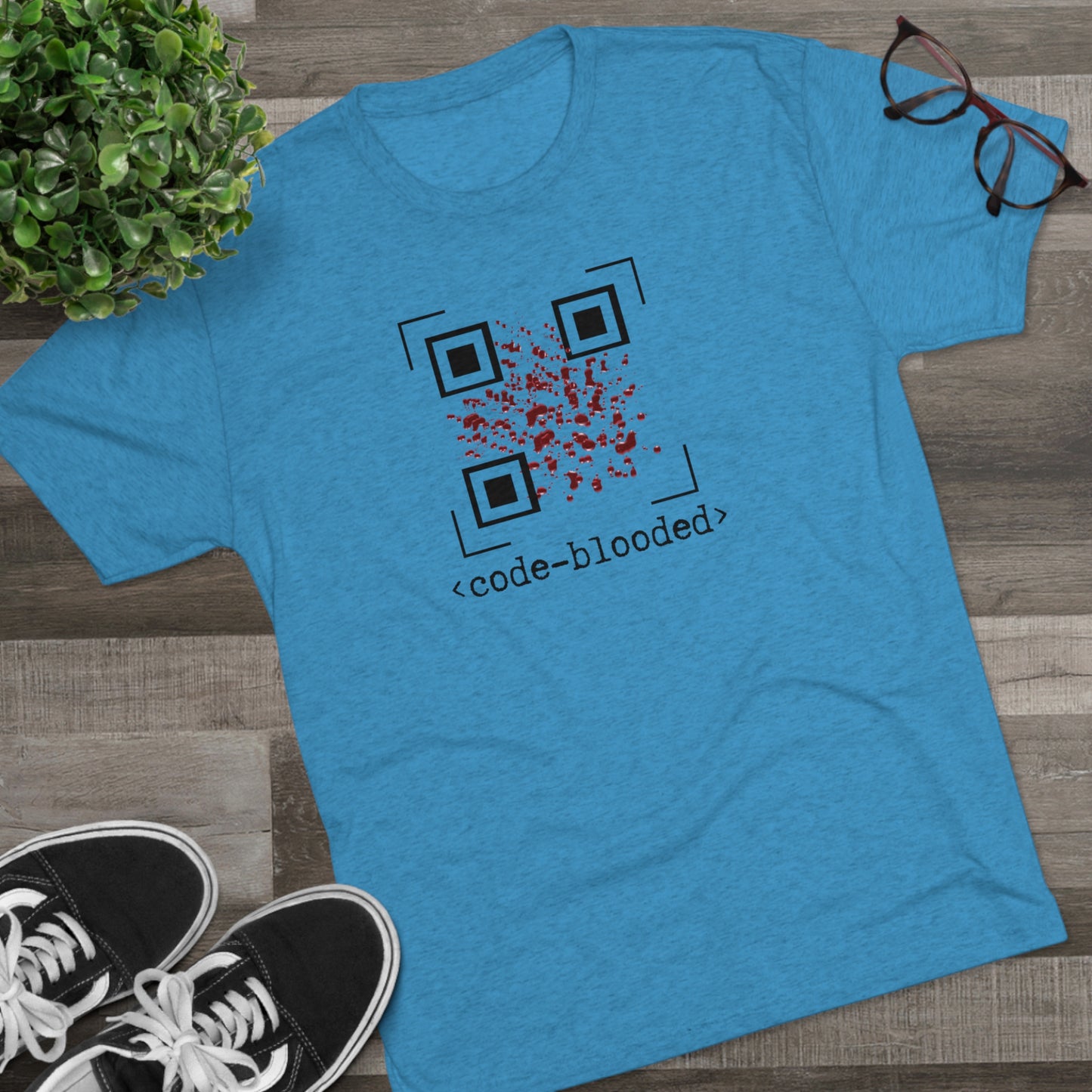 Code Blooded QR Unisex Tri-Blend Crew Tee