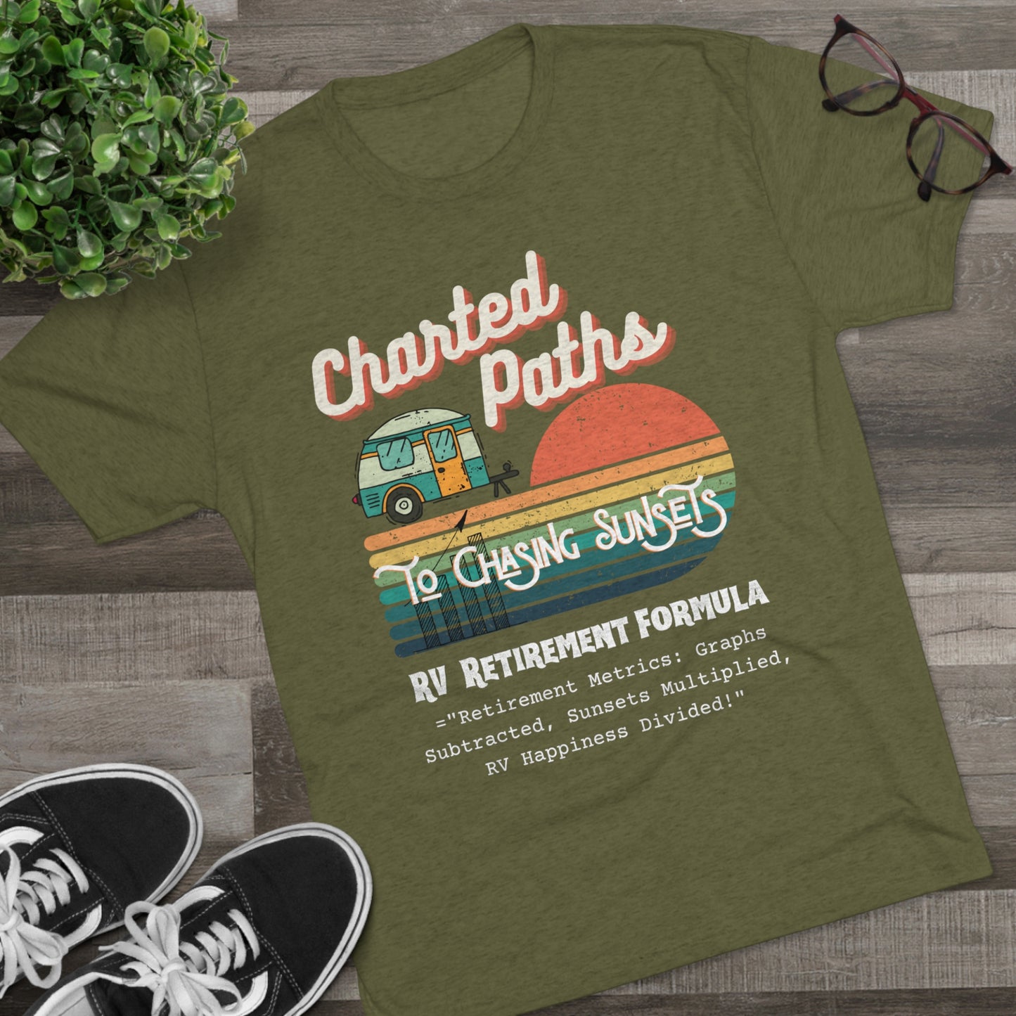 RV Retirement Data Analyst Computer Sunset Unisex Tri-Blend Crew Tee