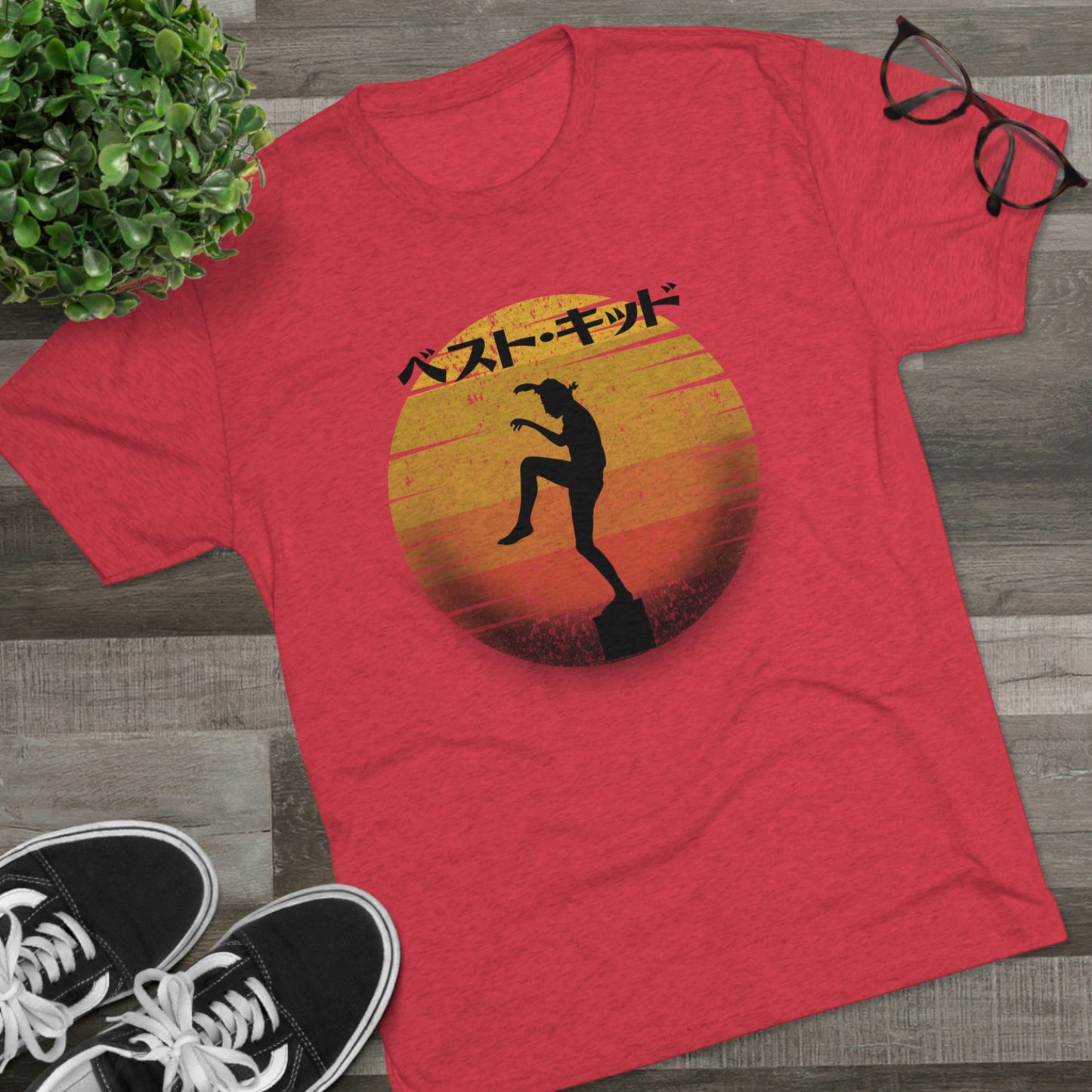 The Karate Kid Vintage Japanese Sun Unisex Tri-Blend Crew Tee