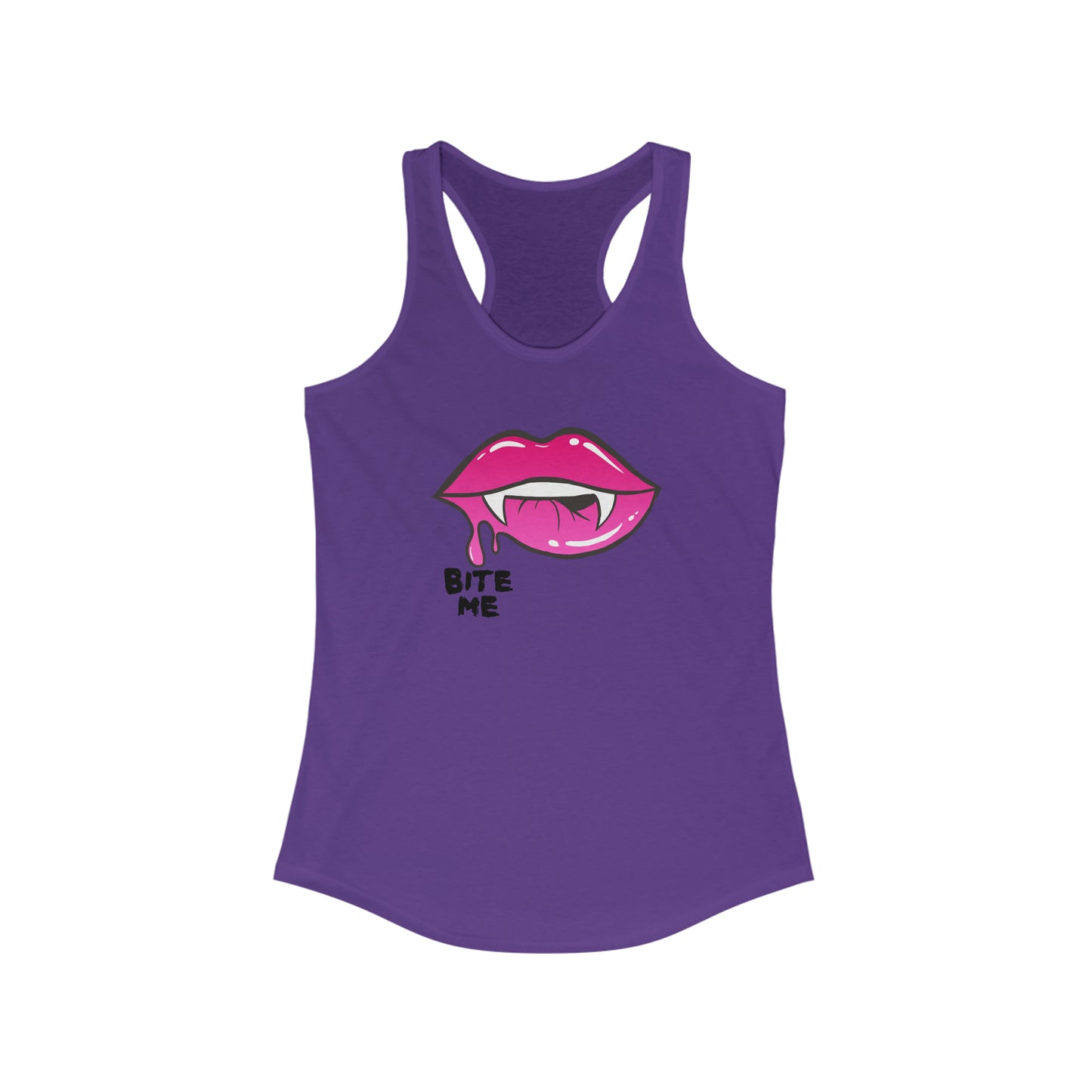 Bite Me Halloween Vampire Trendy Women's Ideal Racerback Tank