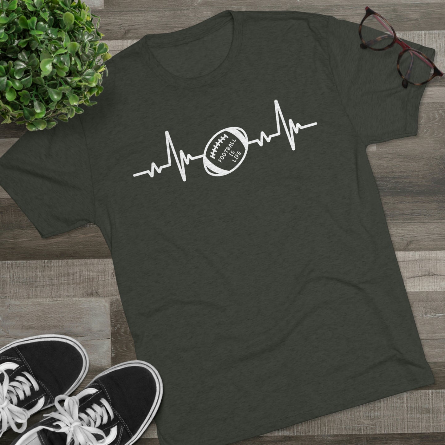 Football is Life Football Fan Unisex Tri-Blend Crew Tee