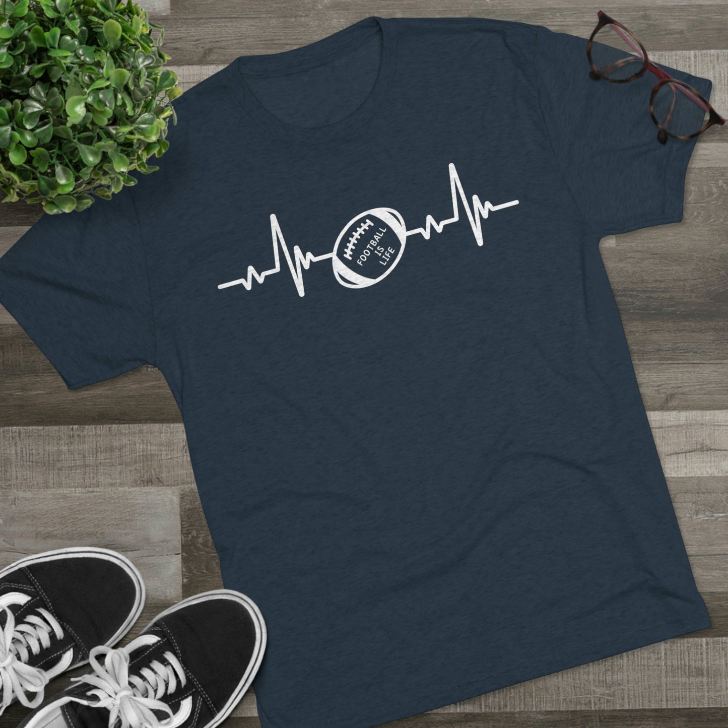 Football is Life Football Fan Unisex Tri-Blend Crew Tee