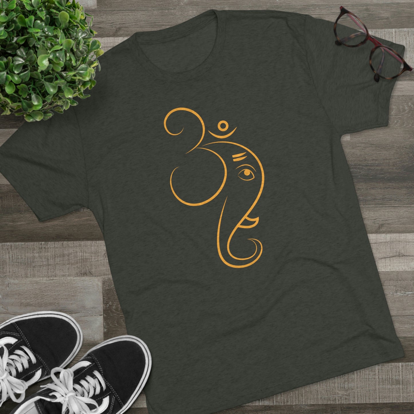 OM Elephant Ganesha Unisex Tri-Blend Crew Tee