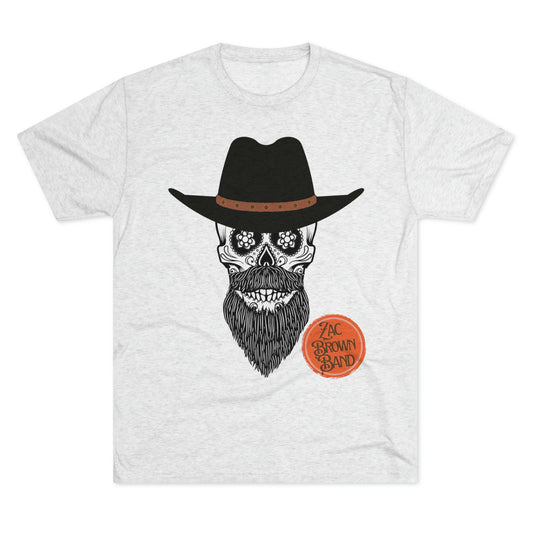 ZBB Zac Brown Skeleton Cowboy Band Unisex Tri-Blend Crew Tee