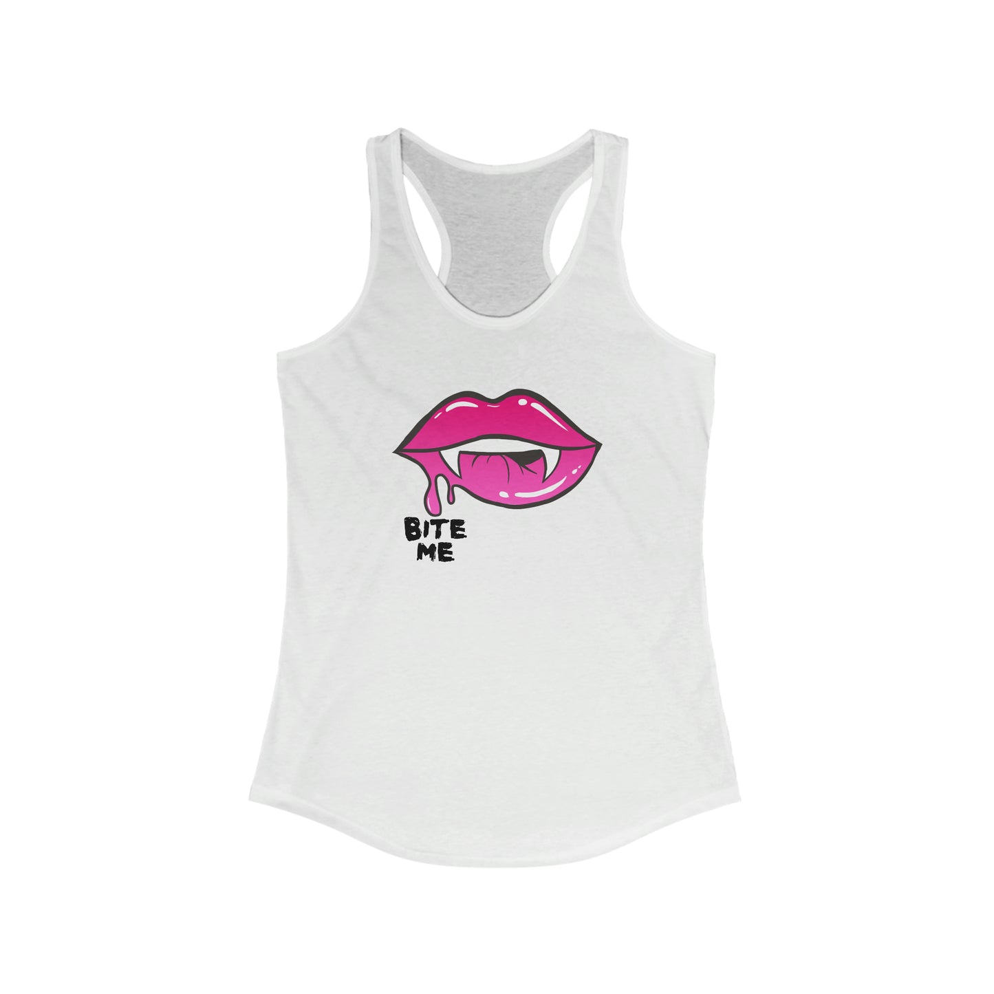 Bite Me Halloween Vampire Trendy Women's Ideal Racerback Tank