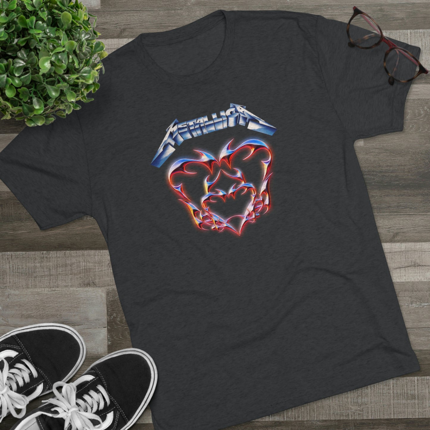 Metal Heart Unisex Tri-Blend Crew Tee