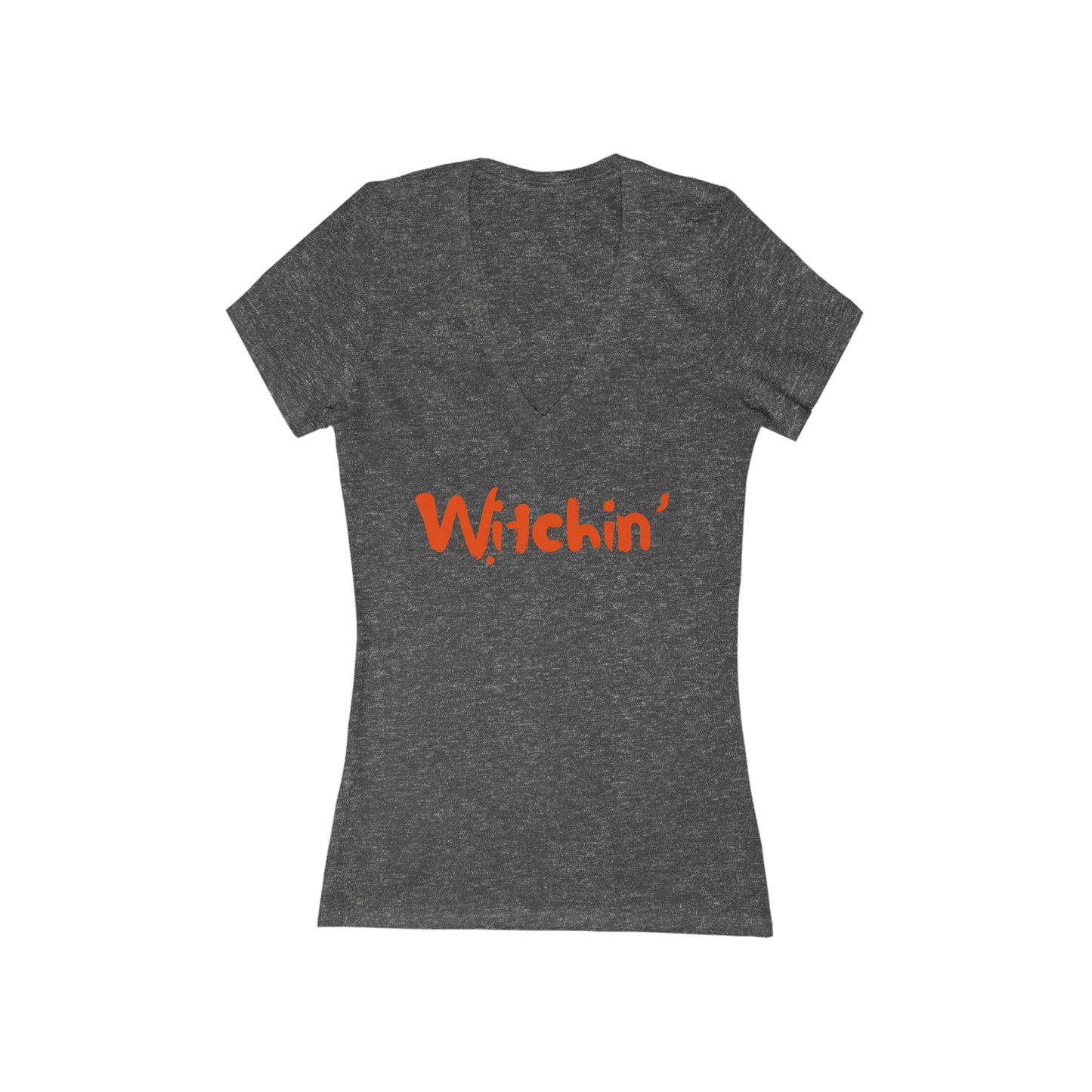 Witchin Halloween Witch Women's Jersey Short Sleeve Deep V-Neck Tee