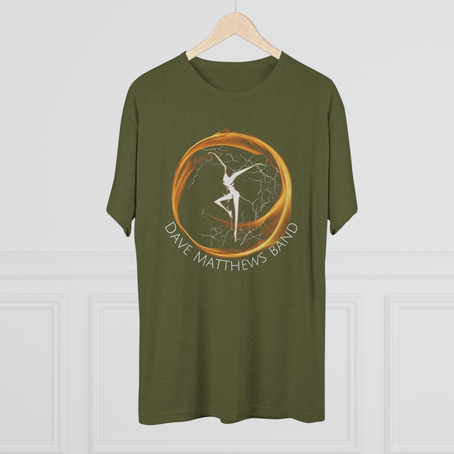 Fire Dancer Band White Contrast Shirt Unisex Tri-Blend Crew Tee