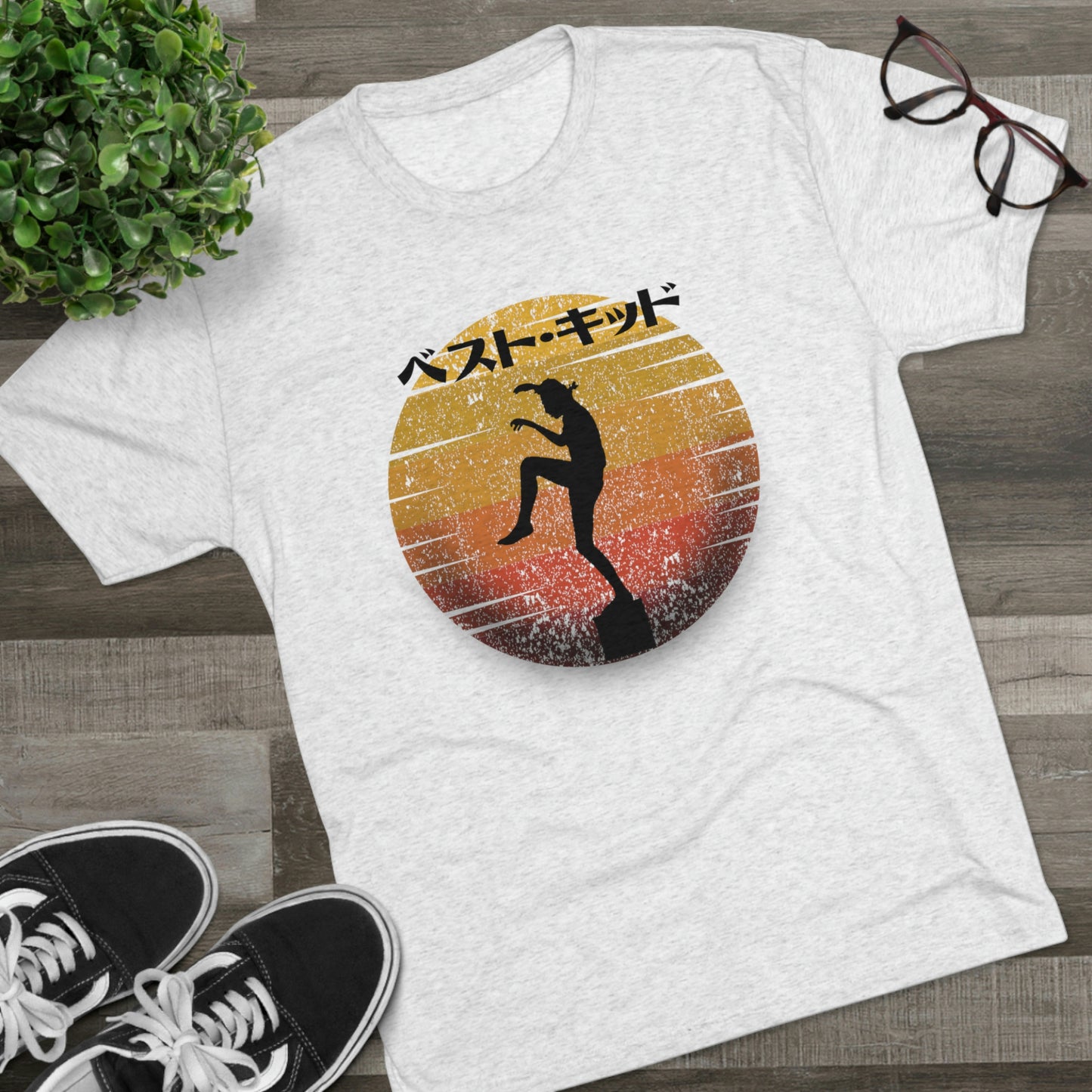 The Karate Kid Vintage Japanese Sun Unisex Tri-Blend Crew Tee