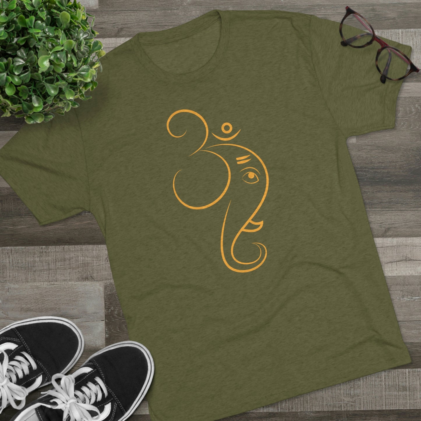 OM Elephant Ganesha Unisex Tri-Blend Crew Tee