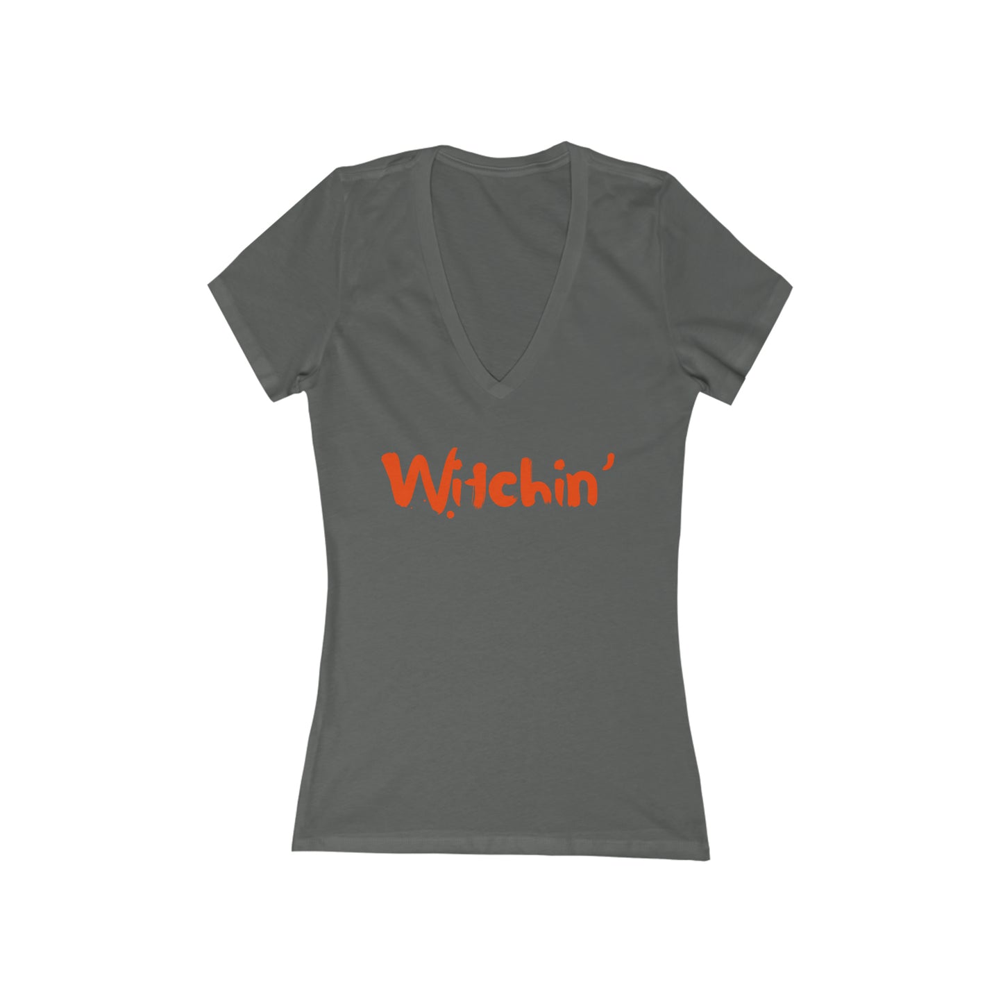 Witchin Halloween Witch Women's Jersey Short Sleeve Deep V-Neck Tee