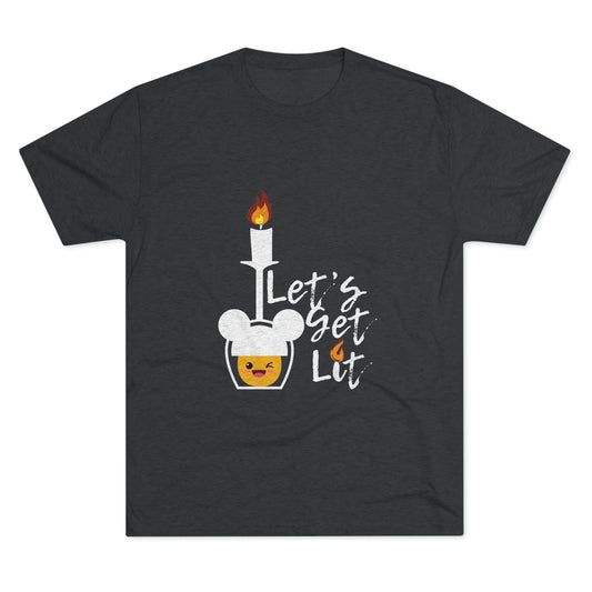 Lets Get Lit Pineapple Crew Unisex Tri-Blend Crew Tee