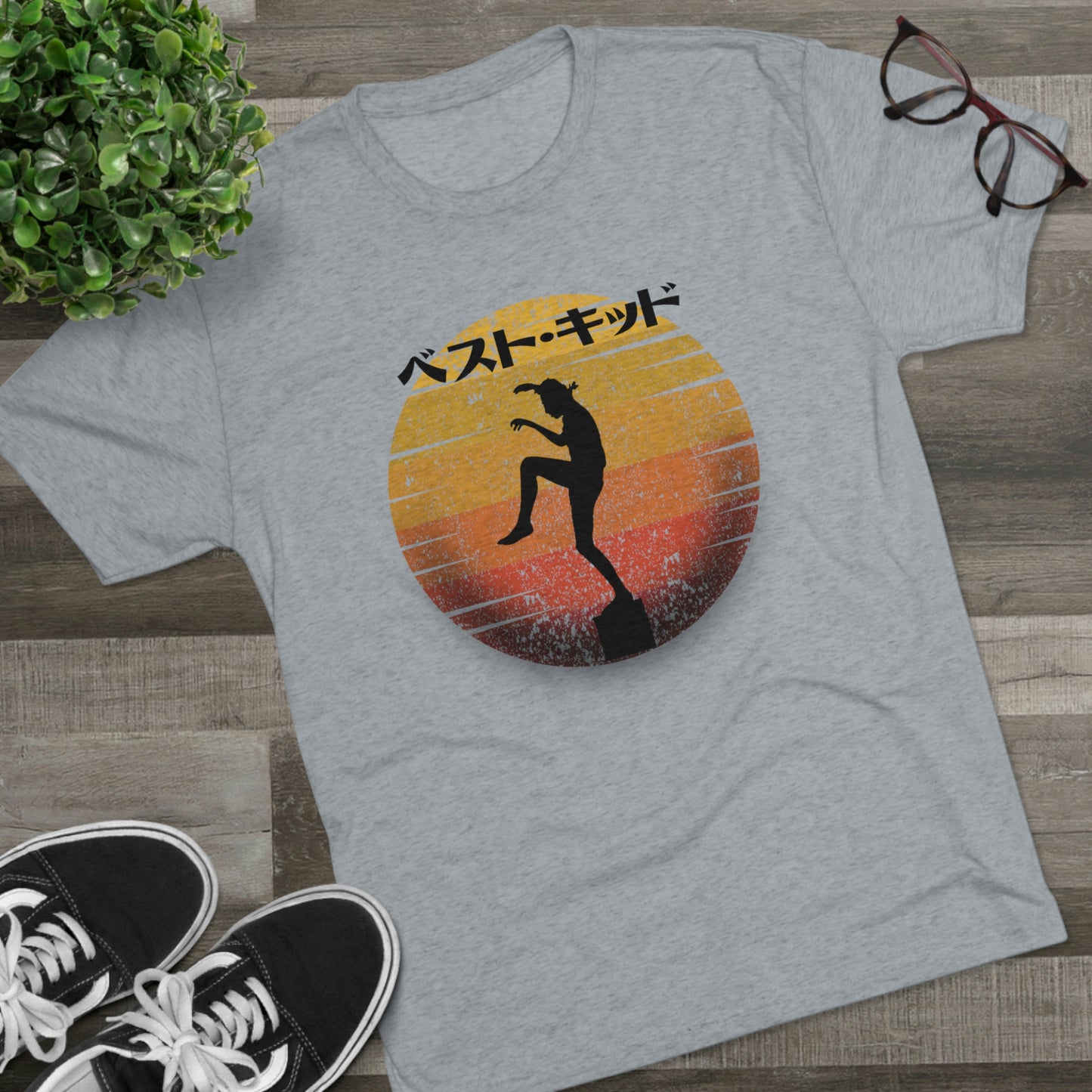 The Karate Kid Vintage Japanese Sun Unisex Tri-Blend Crew Tee