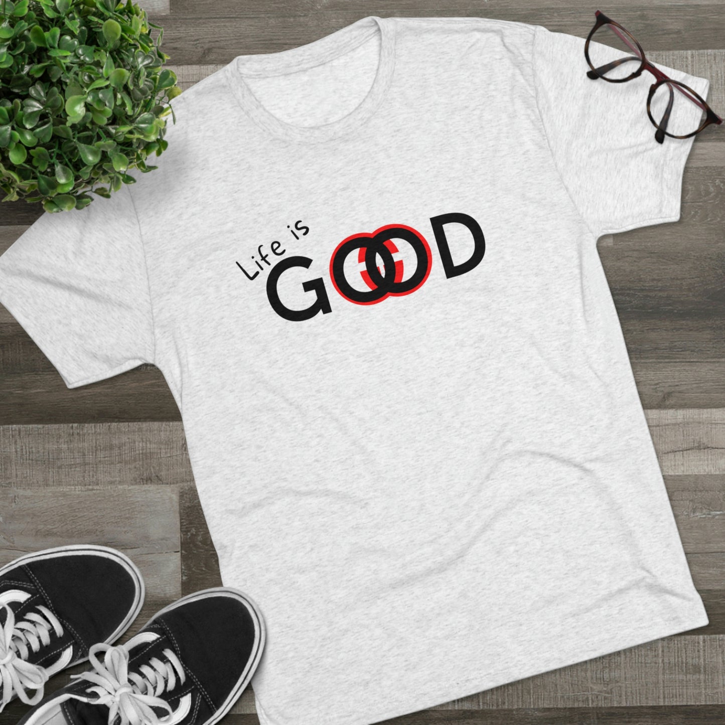 Life is Good Men Shirt Unisex Tri-Blend Crew Tee