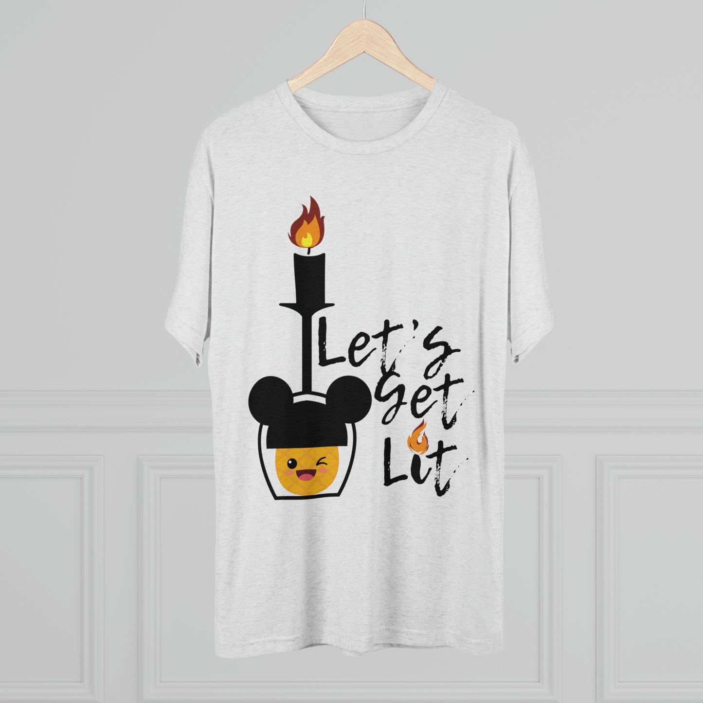 Pineapple Lets Get Lit Food and Wind Group Unisex Tri-Blend Crew Tee