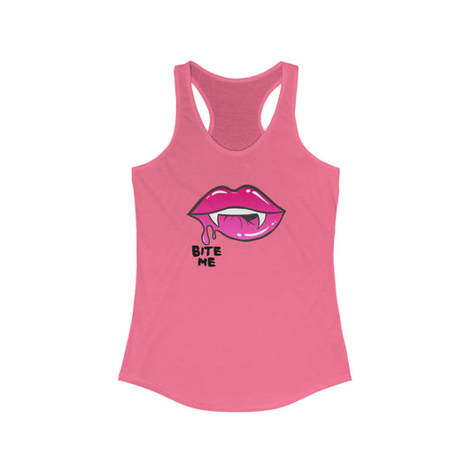 Bite Me Halloween Vampire Trendy Women's Ideal Racerback Tank