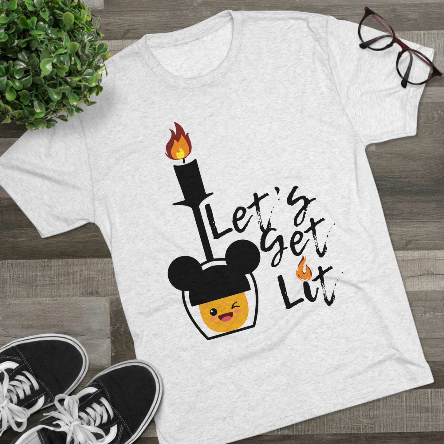 Pineapple Lets Get Lit Food and Wind Group Unisex Tri-Blend Crew Tee